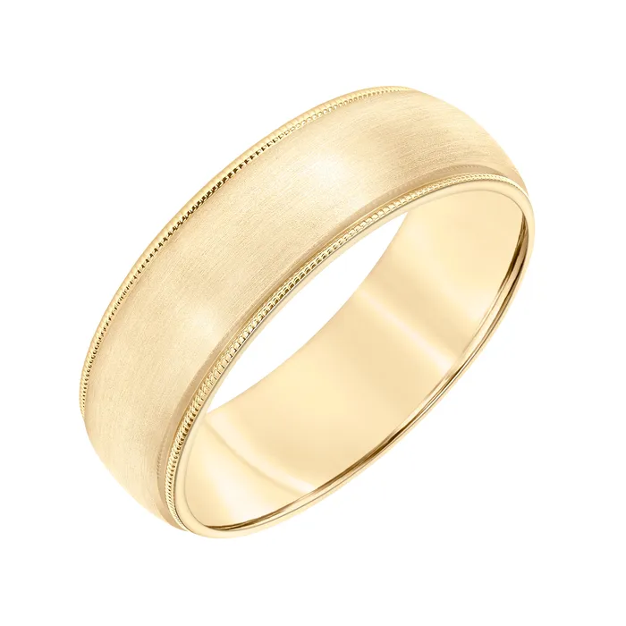 FREDERICK GOLDMAN Rings Yellow Gold 7mm Mens Wedding Band