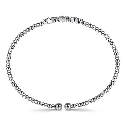 GABRIEL CO Bracelets 14K White Gold Bujukan Bead and Hexagon 013cttw Cluster Diamond Bangle GABRIEL CO Bracelets 14K White Gold Bujukan Bead and Hexagon 013cttw Cluster Diamond Bangle