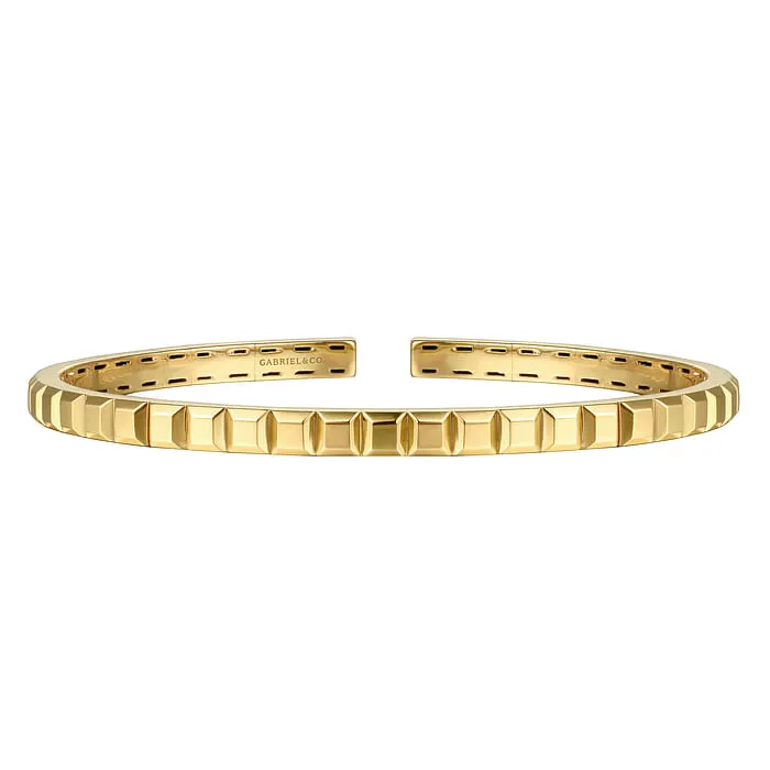 GABRIEL CO Bracelets 14K Yellow Plain Gold Split Bangle Bracelet