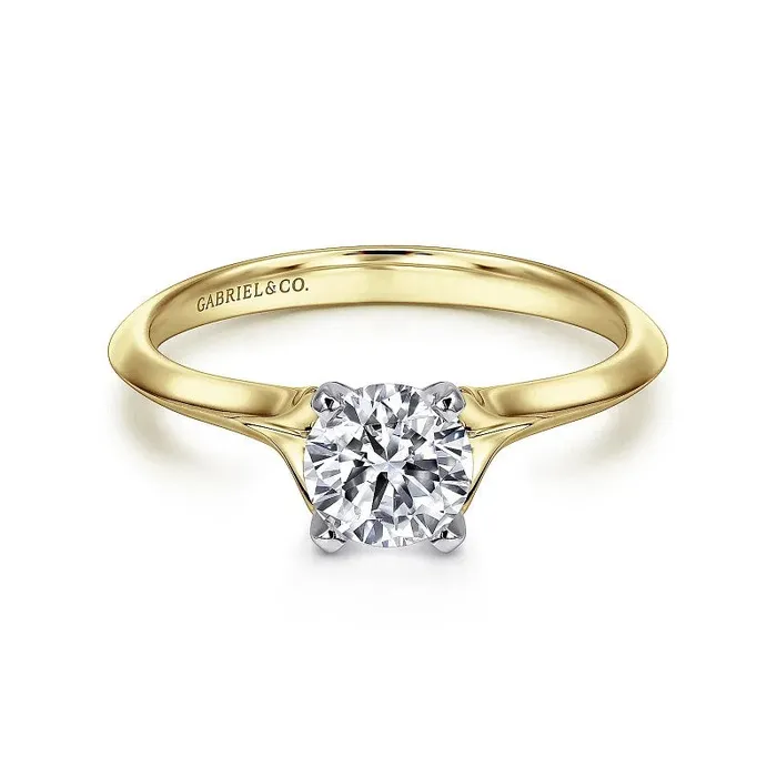 GABRIEL CO Ellis 14K WhiteYellow Gold Round Diamond Engagement Ring Setting Only Rings GABRIEL CO Ellis 14K WhiteYellow Gold Round Diamond Engagement Ring Setting Only Rings