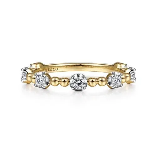 GABRIEL CO Rings 14K Yellow Gold Bujukan and Diamond Station Ring