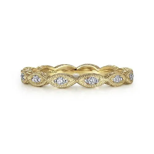 GABRIEL CO Rings 14K Yellow Gold Diamond Bujukan Marquise Station Ring