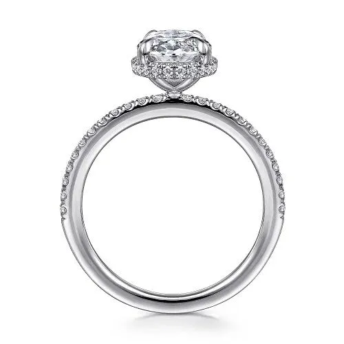 GABRIEL CO Rings Allesia 14K White Gold Oval Cut Hidden Halo Diamond Engagement Ring Setting Only GABRIEL CO Rings Allesia 14K White Gold Oval Cut Hidden Halo Diamond Engagement Ring Setting Only