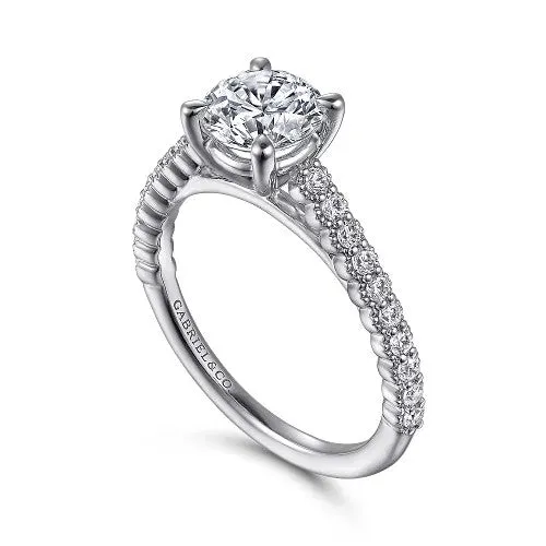 GABRIEL CO Rings Emberlyn 14K White Gold Round Diamond Engagement Ring Setting Only GABRIEL CO Rings Emberlyn 14K White Gold Round Diamond Engagement Ring Setting Only