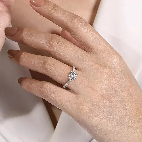 GABRIEL CO Rings Emberlyn 14K White Gold Round Diamond Engagement Ring Setting Only GABRIEL CO Rings Emberlyn 14K White Gold Round Diamond Engagement Ring Setting Only