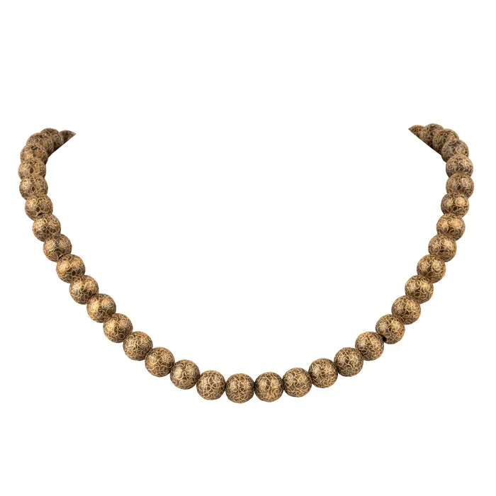 Necklaces Bell Bird Antiques Victorian Era Granulated Bead Necklace