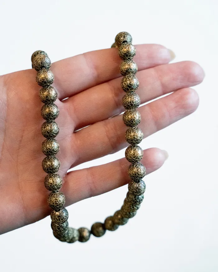 Necklaces Bell Bird Antiques Victorian Era Granulated Bead Necklace