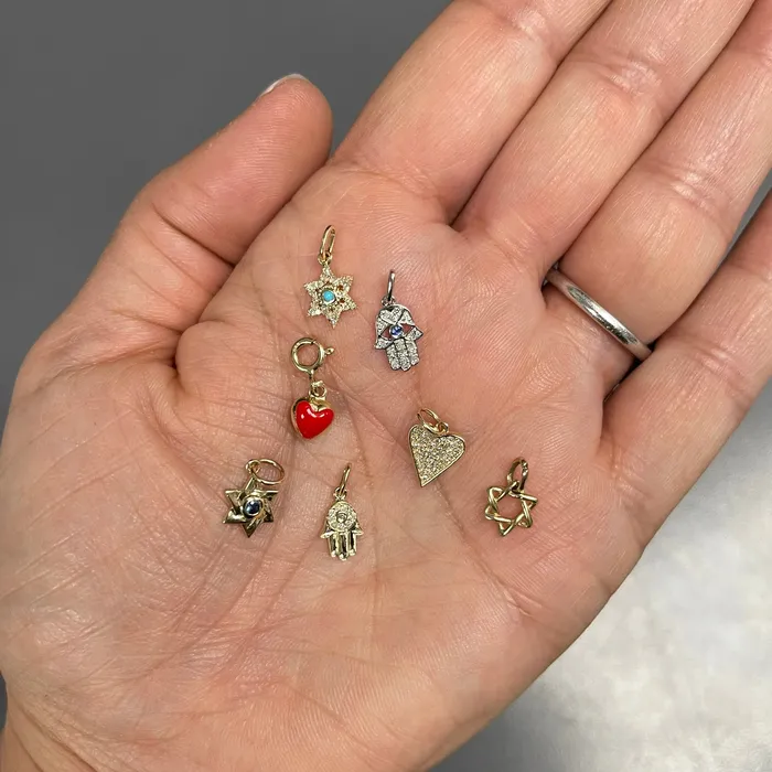 Necklaces NicoleHD Jewelry Pav Diamond And Turquoise Star of David Charm