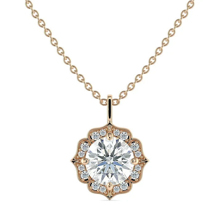 Necklaces Sapheena Jewelry Cecelia 10 Ct Round Cut Moissanite Pendant