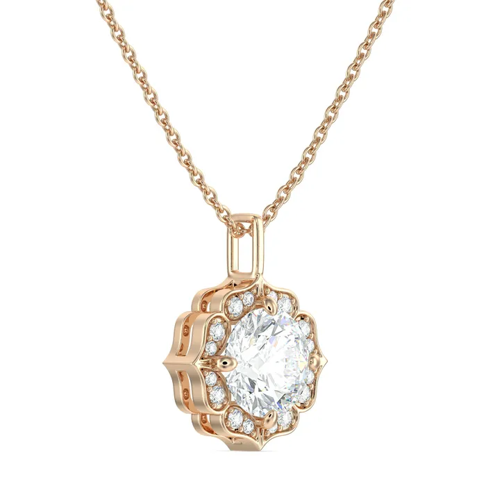 Necklaces Sapheena Jewelry Cecelia 10 Ct Round Cut Moissanite Pendant