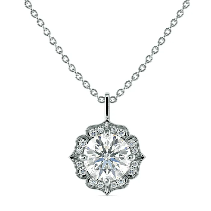 Necklaces Sapheena Jewelry Cecelia 10 Ct Round Cut Moissanite Pendant