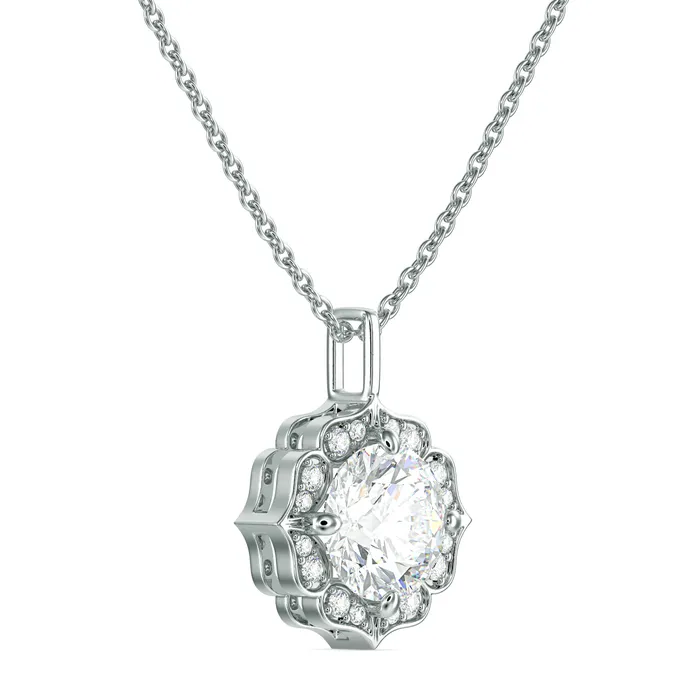 Necklaces Sapheena Jewelry Cecelia 10 Ct Round Cut Moissanite Pendant