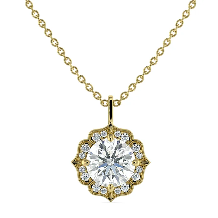 Necklaces Sapheena Jewelry Cecelia 10 Ct Round Cut Moissanite Pendant