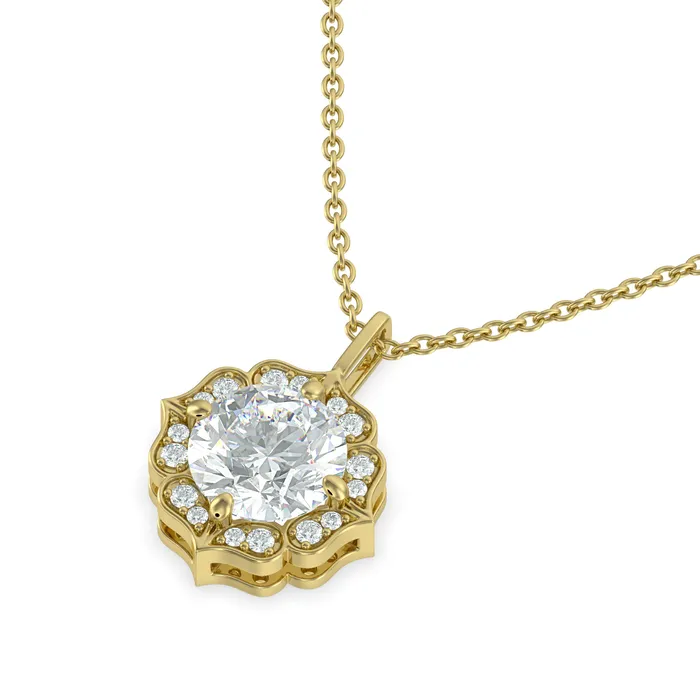 Necklaces Sapheena Jewelry Cecelia 10 Ct Round Cut Moissanite Pendant
