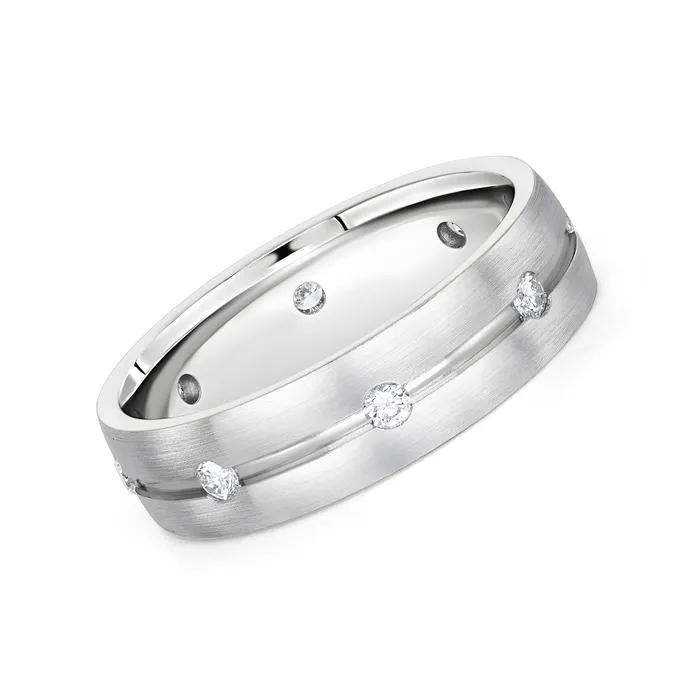 Polachecks Collection Rings Platinum Diamond Band