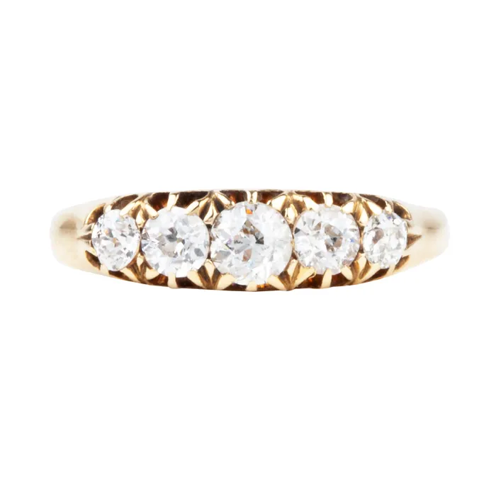 Rings Bell Bird Antiques Late Victorian Five Stone Diamond Ring
