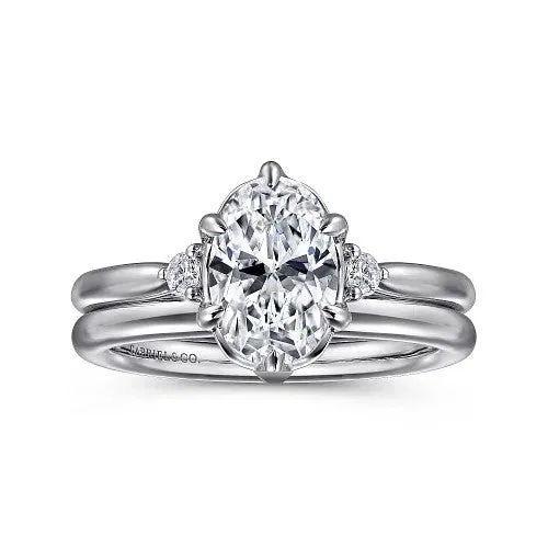 Rings GABRIEL CO Blaise 14K White Gold Oval Three Stone Diamond Engagement Ring Setting Only Rings GABRIEL CO Blaise 14K White Gold Oval Three Stone Diamond Engagement Ring Setting Only