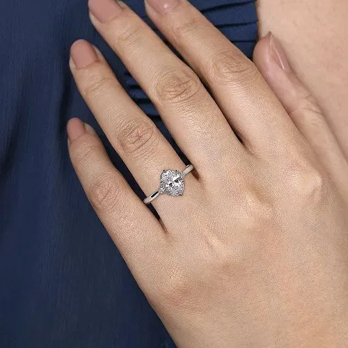Rings GABRIEL CO Blaise 14K White Gold Oval Three Stone Diamond Engagement Ring Setting Only Rings GABRIEL CO Blaise 14K White Gold Oval Three Stone Diamond Engagement Ring Setting Only