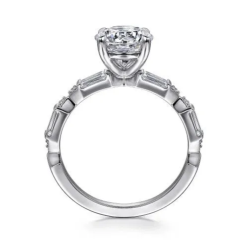 Rings GABRIEL CO Dariella 14K White Gold Round Diamond Engagement Ring Setting Only Rings GABRIEL CO Dariella 14K White Gold Round Diamond Engagement Ring Setting Only