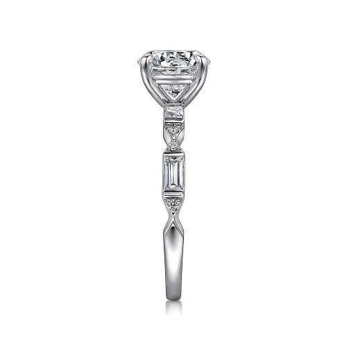 Rings GABRIEL CO Dariella 14K White Gold Round Diamond Engagement Ring Setting Only Rings GABRIEL CO Dariella 14K White Gold Round Diamond Engagement Ring Setting Only