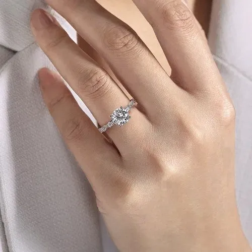 Rings GABRIEL CO Dariella 14K White Gold Round Diamond Engagement Ring Setting Only Rings GABRIEL CO Dariella 14K White Gold Round Diamond Engagement Ring Setting Only