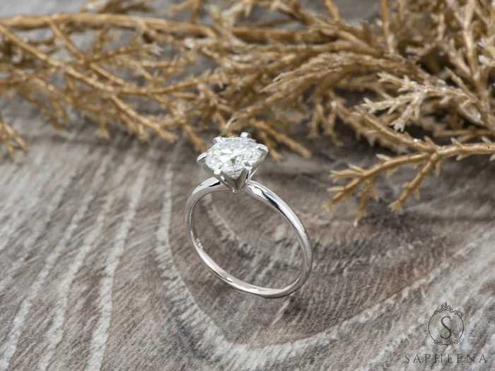 Sapheena Jewelry Rings Vega 20 Ct Solitaire Round Cut Engagement Ring