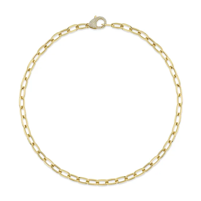 SHY CREATION Diamond Paperclip Link Necklace Necklaces