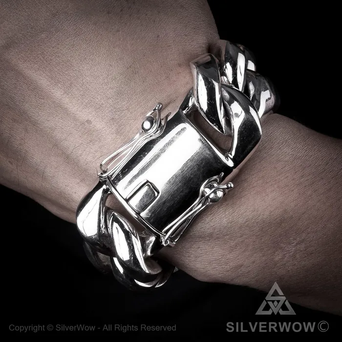 silverwow Bracelets Cuban Link Bracelet x 30mm Wide