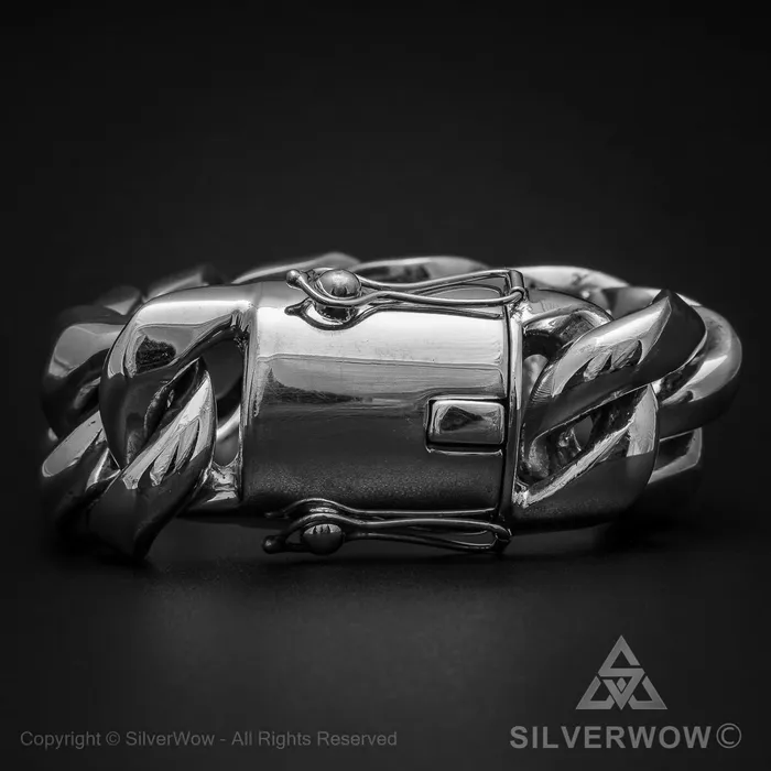 silverwow Bracelets Cuban Link Bracelet x 30mm Wide