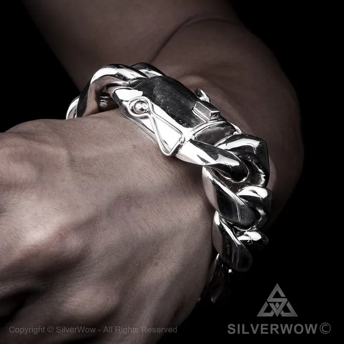 silverwow Bracelets Cuban Link Bracelet x 30mm Wide