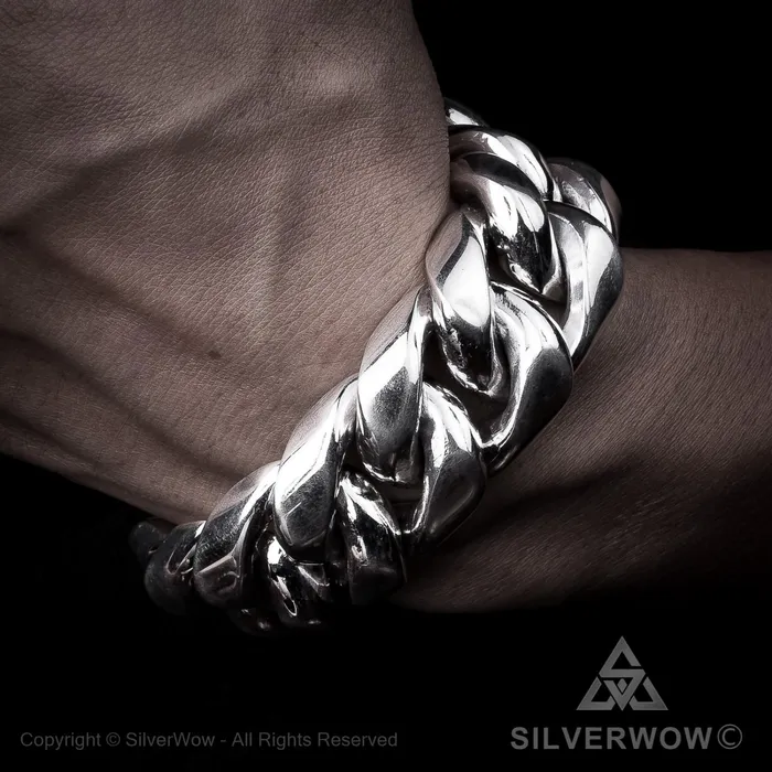 silverwow Bracelets Cuban Link Bracelet x 30mm Wide