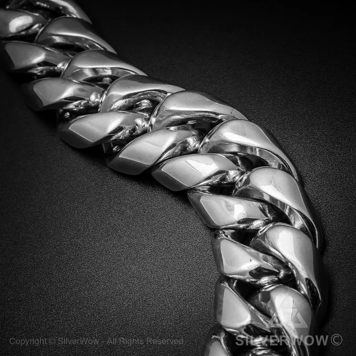 silverwow Bracelets Cuban Link Bracelet x 30mm Wide