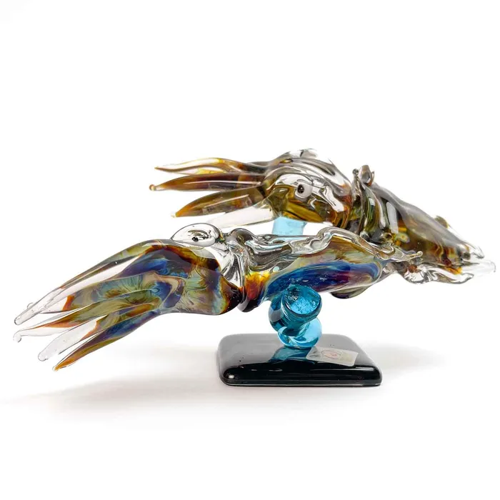 Tagliapietra Fabio Earrings Chalcedony Glass Cuttlefish