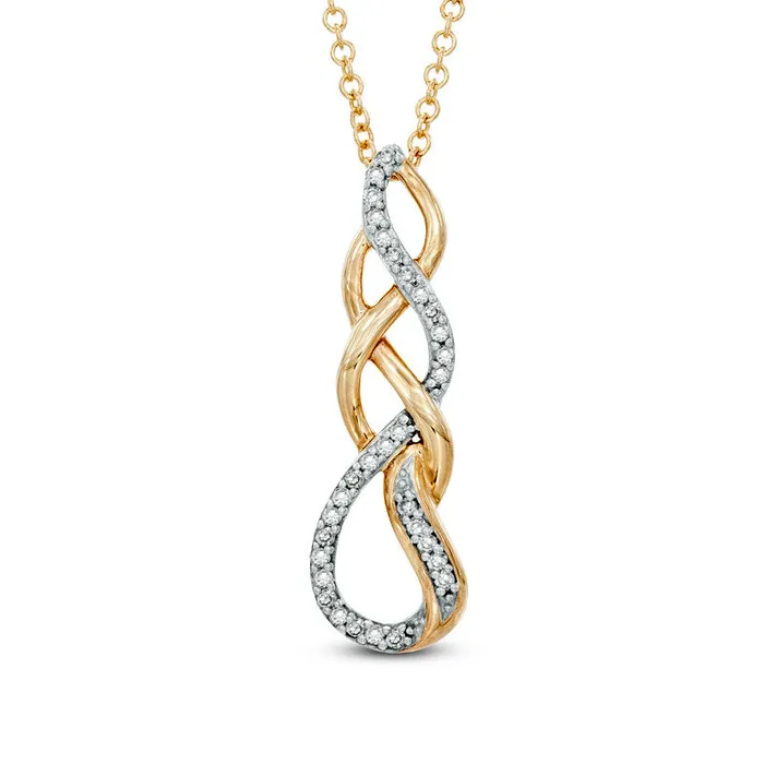 01 CT TW Natural Diamond Cascading Teardrop Pendant in 10K Yellow Gold Goldia Necklaces 01 CT TW Natural Diamond Cascading Teardrop Pendant in 10K Yellow Gold Goldia Necklaces