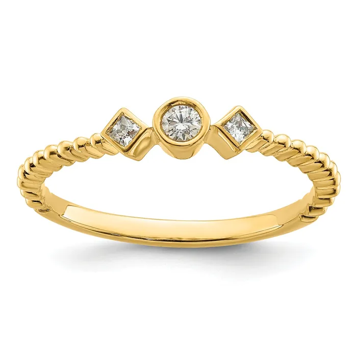 010ct CZ Solid Real 14k Polish Scalloped Wedding Band Ring Petite Round Complete Dia Ring Goldia Rings 010ct CZ Solid Real 14k Polish Scalloped Wedding Band Ring Petite Round Complete Dia Ring Goldia Rings