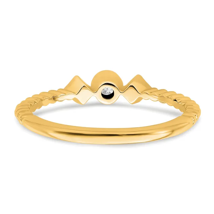 010ct CZ Solid Real 14k Polish Scalloped Wedding Band Ring Petite Round Complete Dia Ring Goldia Rings