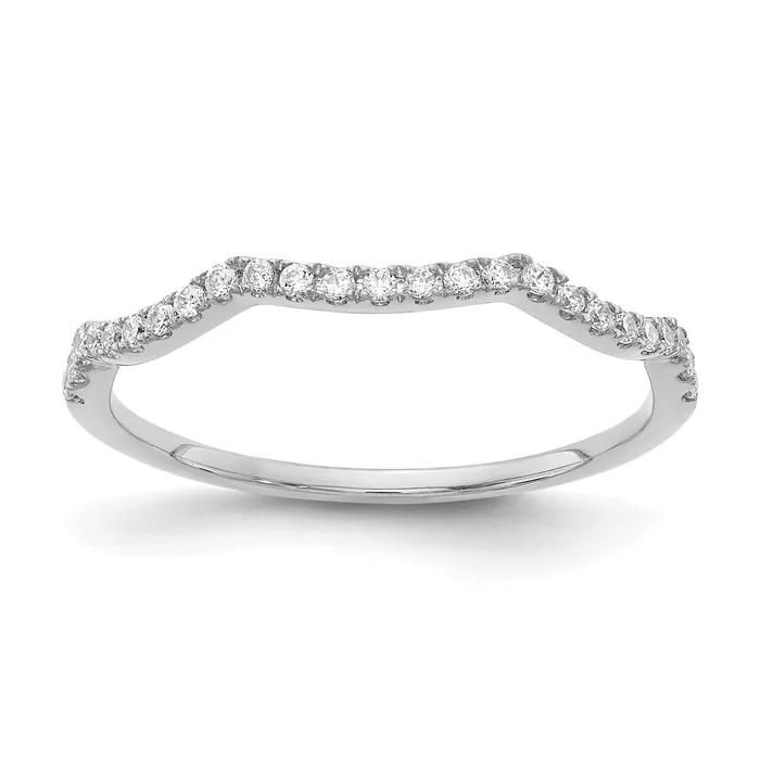 015ct CZ Solid Real 14k White Gold Contoured Wedding Wedding Band Ring Goldia Rings 015ct CZ Solid Real 14k White Gold Contoured Wedding Wedding Band Ring Goldia Rings