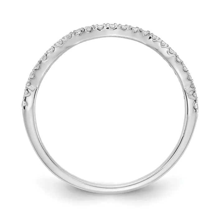 015ct CZ Solid Real 14k White Gold Contoured Wedding Wedding Band Ring Goldia Rings