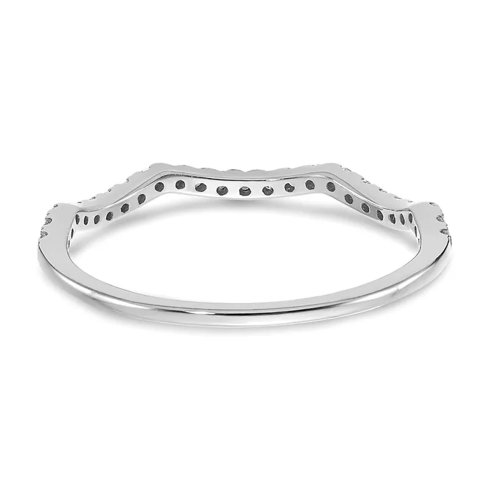 015ct CZ Solid Real 14k White Gold Contoured Wedding Wedding Band Ring Goldia Rings