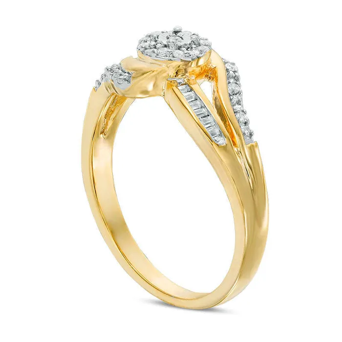 017 CT TW Natural Diamond Frame Bypass Promise Ring in Solid 10K Yellow Gold Goldia Rings 017 CT TW Natural Diamond Frame Bypass Promise Ring in Solid 10K Yellow Gold Goldia Rings
