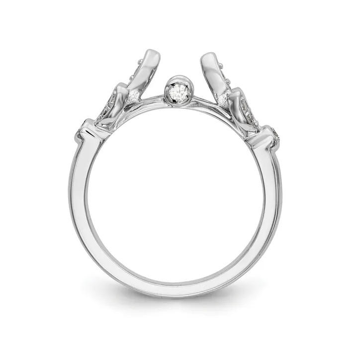 017ct CZ Solid Real 14K White Gold Peg Set Engagement Ring Goldia Rings