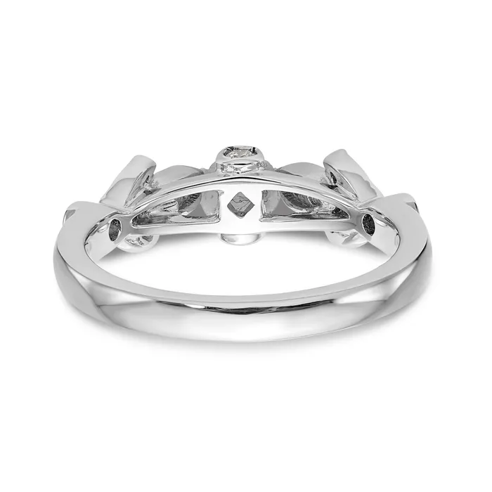 017ct CZ Solid Real 14K White Gold Peg Set Engagement Ring Goldia Rings