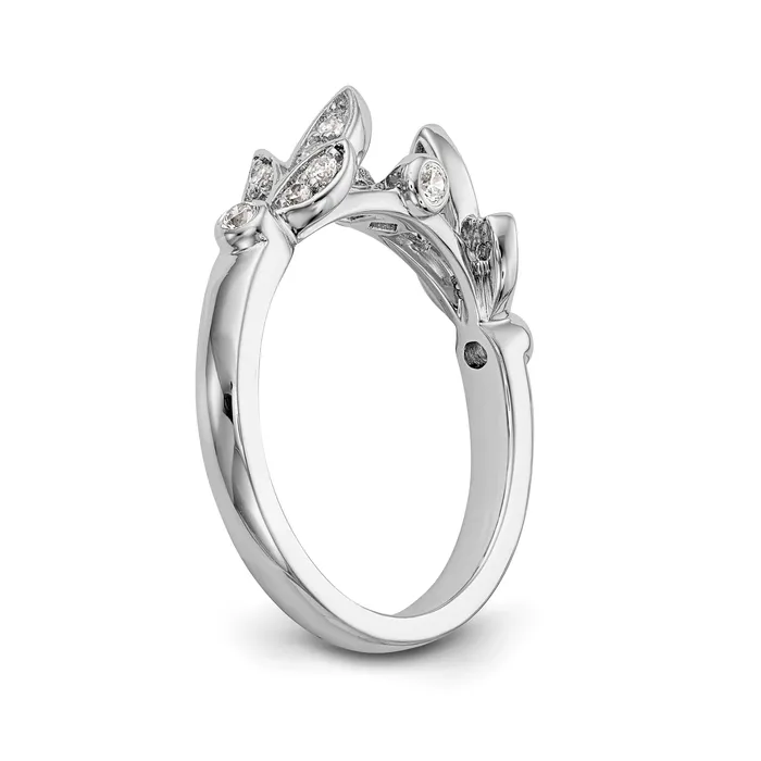 017ct CZ Solid Real 14K White Gold Peg Set Engagement Ring Goldia Rings