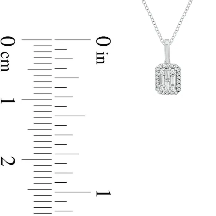 02 CT TW Composite Natural Diamond Rectangular Frame Pendant in 10K White Gold Goldia Necklaces 02 CT TW Composite Natural Diamond Rectangular Frame Pendant in 10K White Gold Goldia Necklaces