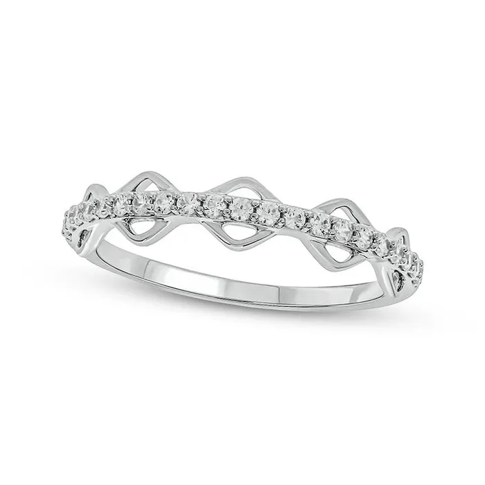020 CT TW Natural Diamond Line ZigZag Ring in Solid 10K White Gold Goldia Rings 020 CT TW Natural Diamond Line ZigZag Ring in Solid 10K White Gold Goldia Rings