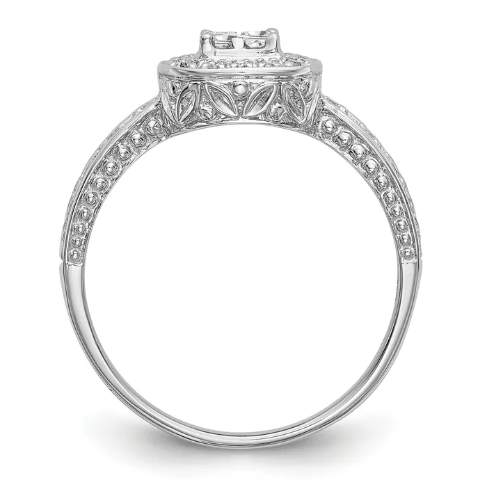020ct CZ Solid Real 14K White Gold Complete Cluster Engagement Ring Goldia Rings