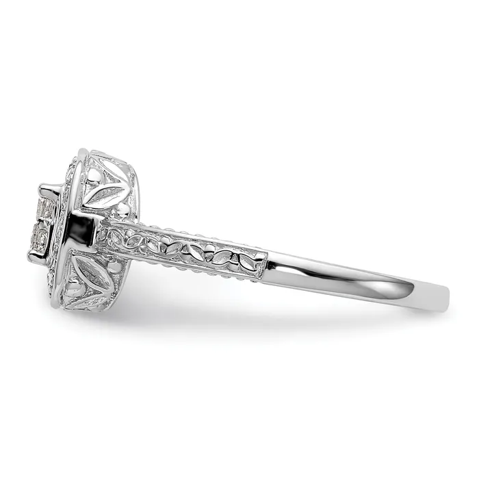 020ct CZ Solid Real 14K White Gold Complete Cluster Engagement Ring Goldia Rings