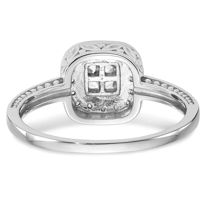 020ct CZ Solid Real 14K White Gold Complete Cluster Engagement Ring Goldia Rings