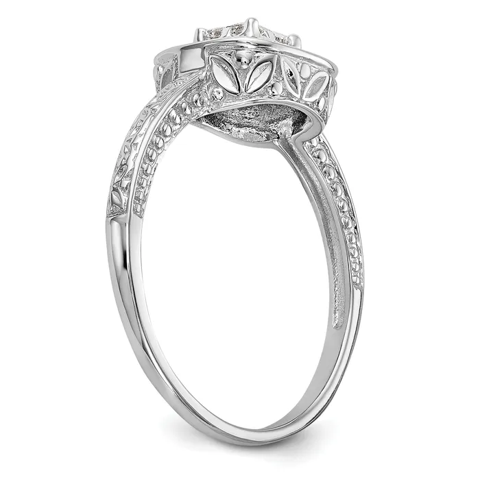 020ct CZ Solid Real 14K White Gold Complete Cluster Engagement Ring Goldia Rings