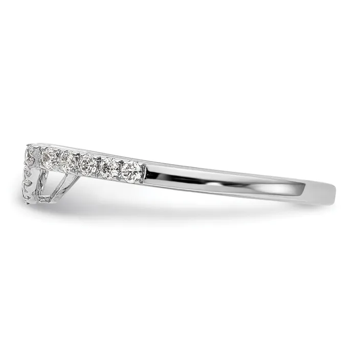 020ct CZ Solid Real 14k White Gold Contour Wedding Wedding Band Ring Goldia Rings